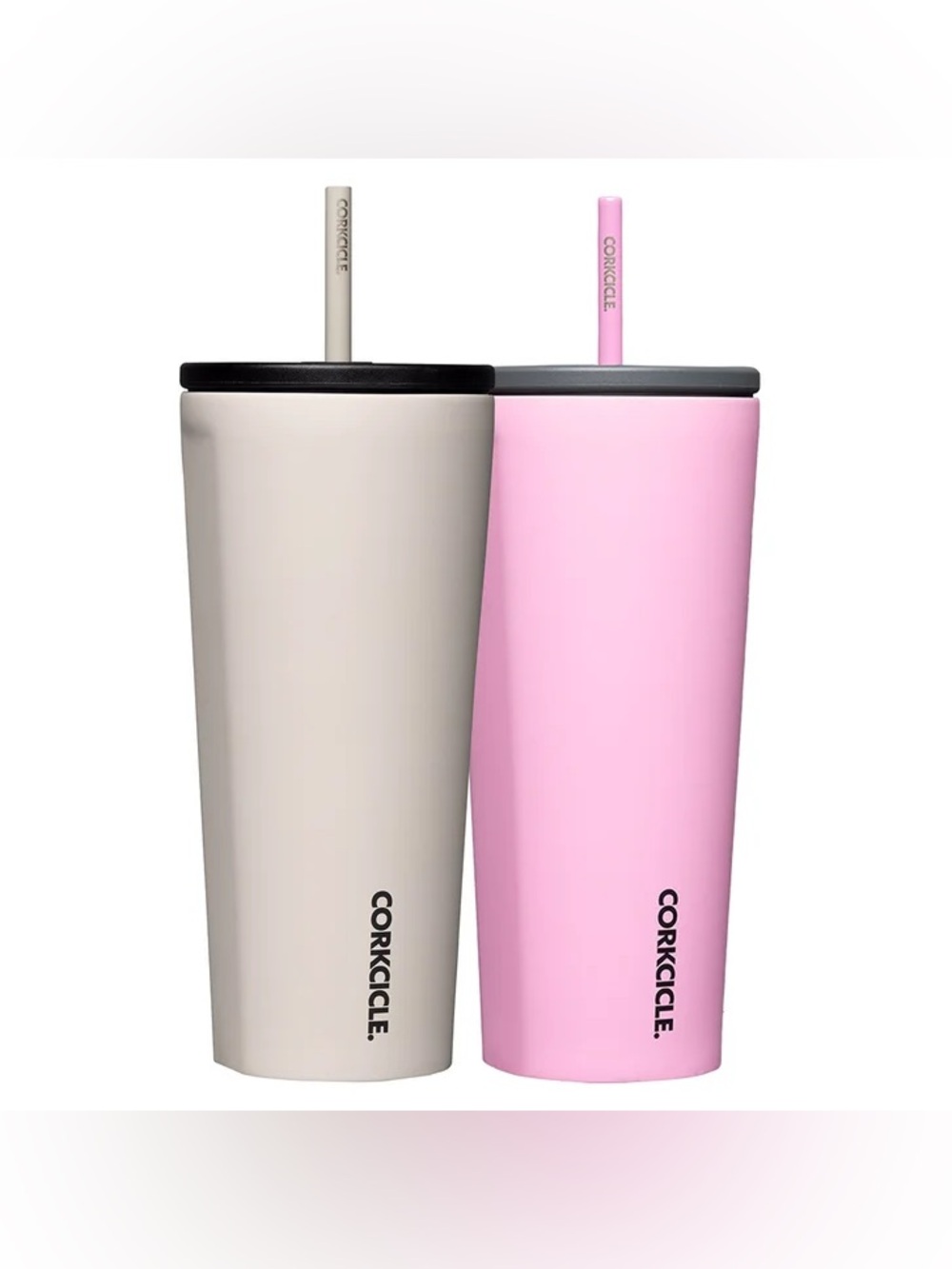 BNIB - Corkcicle 710 mL (24 oz) Cold cup, 2-pack (Pink & Tan)